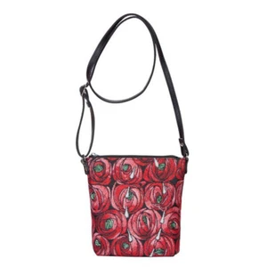 Signare Mackintosh Rose Teardrop Tapestry Sling Cross Body Shoulder Hand Bag Red - Bild 1 von 10