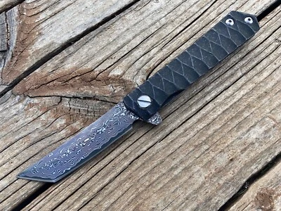 N26 Damascus Steel EDC Pocket Knife, Stainless Steel Handle, Ball Bearing Pivot!