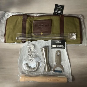 Islay Dry Gin The Botanist Barware Roll-Up Set - 5 Pieces + Bag - Army Green - Picture 1 of 11