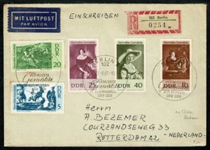 SG02 EAST GERMANY 1967 Registered cover with part ofmissing paintings issue - Picture 1 of 2
