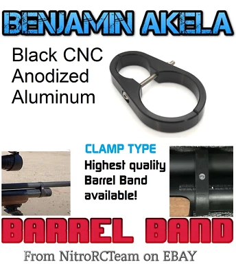 RCRCBCBBAND1 CNC aluminum .22 Benjamin akela barrel band rifle mod air new style black