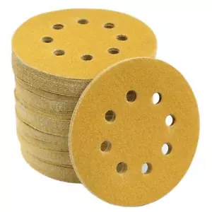 5 inch Sanding Discs 120 Grit Hook Loop 8-Hole Sandpaper Orbital Sander Paper - Picture 1 of 12