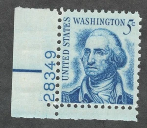 US. 1283. 5c. Washington, Prominent American. 1283a. Tagged. w/Pl#. MNH. 1966 - Picture 1 of 1