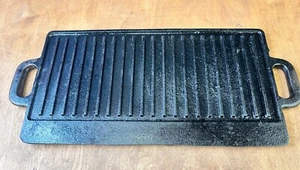 Gusseisen Wendegrill Grillplatte doppelseitige Grillpfanne perfekt für Gas - Bild 1 von 5