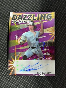 CAM CAMINITI 2024 Leaf Vivid Draft Baseball AUTO Laser Parallel 1/1 Card - Picture 1 of 2