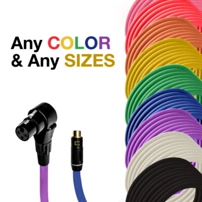 Right Angle 3-Pin XLR Female to RCA Female Unbalanced Cable Custom Length, Color - Image 1 of 4