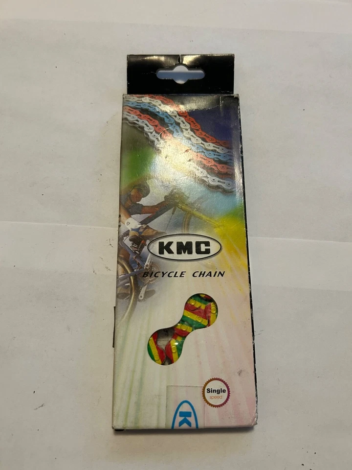 NOS KMC K810 Single Speed Rasta Chain 96L 1/2" x 1/8" - Image 1 of 2