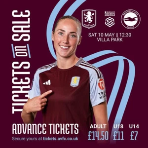 ASTON VILLA WOMEN V BRIGHTON WOMEN 10/05/25 WSL OFFICIAL PROGRAMME PRE-ORDER - Picture 1 of 2