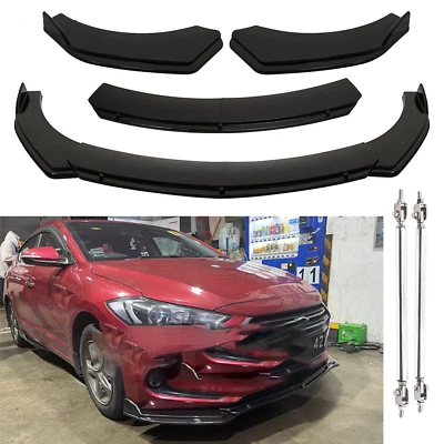 For Hyundai Elantra 2000-2023 Front Bumper Lip Splitter Spoiler Body Kit Black Foto 1 de 4
