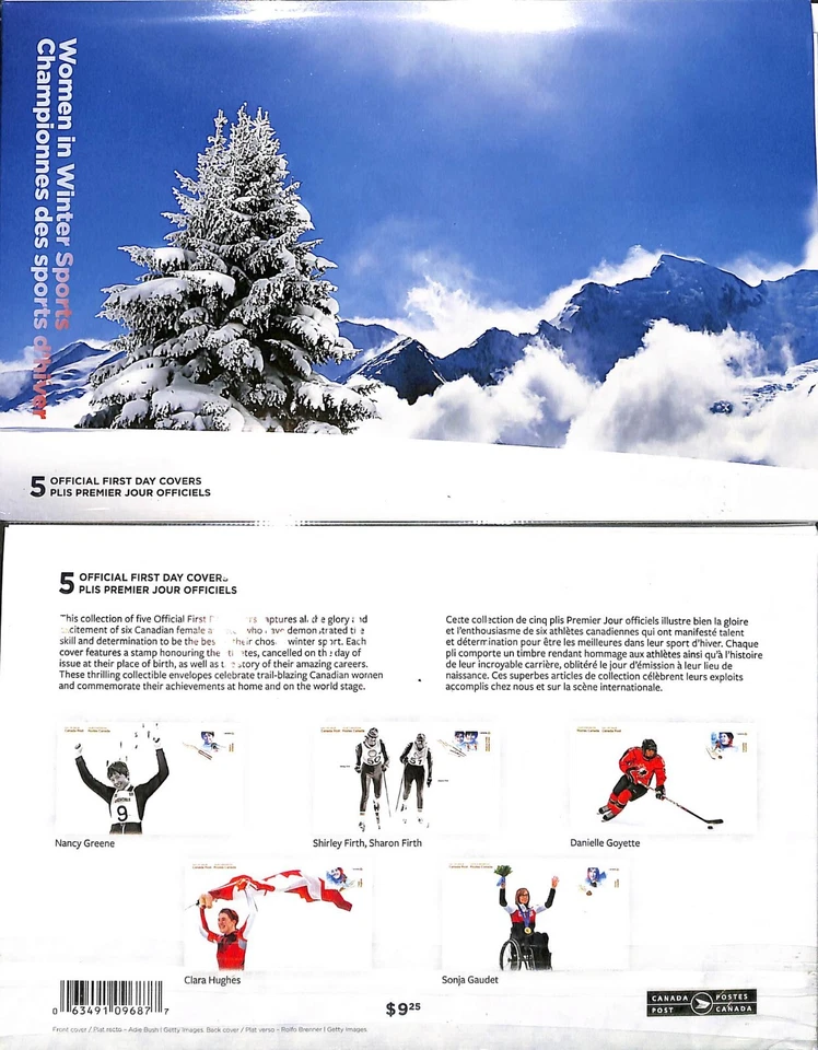 CANADA - FDC - SCOTT #3080-3084 - WOMEN IN WINTER SPORTS COMPLETE SET - 2018 - Image 1 of 1