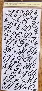 Recollections Black Glittery Alphabet Alphas Letters Numbers Scrapbook Stickers - Picture 1 of 5