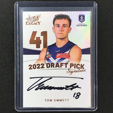 2023 Legacy AFL TOM EMMETT 2022 Draft Pick Signature Auto Copper 87/175