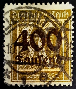 Deutschland 400K auf 30pf, Scott# 275 gebraucht, Scharnierreste - Bild 1 von 2