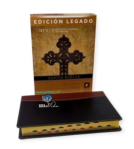 NTV Biblia Referencia Ultrafina Letra Grande Piel Genuina Negro/café Con Índice  - Picture 1 of 7