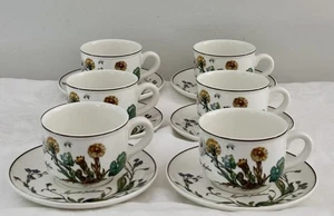 6er Set Villeroy & Boch Botanica Tasse & Untertasse Sets Tussilago + Myosotis alle sehr gut - Bild 1 von 8