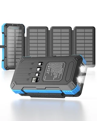 Banco de Energía Cargador Solar Kepswin 49800mAh con 4 Cables Incorporados 3 Plegables... Foto 1 de 4