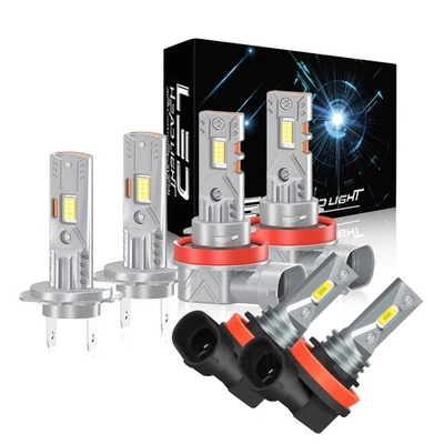 For Mazda 6 2009-2010 White 6000K LED Headlight High Low Beam + Fog Light Bulbs - Image 1 of 4