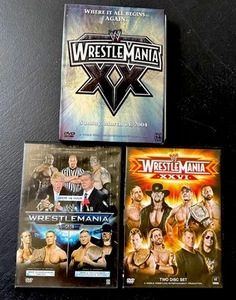 Lot 3 WRESTLEMANIA DVDs:20,23 & 26 Trump Hair Match Wr5 - Imagen 1 de 6