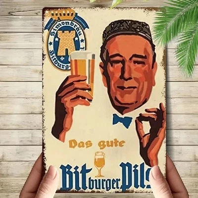 OHNE Blechschild Bitburger Pils Bier Werbeschild Vintage Metallschild TEL3478