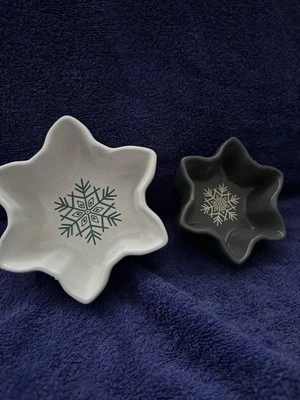 St. Nicholas Square® 2-pc. Ceramic Figural Snowflake Bowl Set - Image 1 of 4