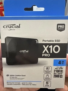 Crucial - SSD USB-C externe X10 Pro 4 To - Noir - Photo 1/3