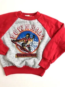 Vintage Nuts N Bolts Boys size 7 Graphic Lightweight Sweater Ski Competition - Picture 1 of 16