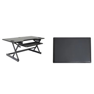 Rocelco 46"W 5"-20"H Adjustable Standing Desk Converter with Anti Fatigue Mat - Picture 1 of 8
