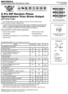 MOC3021 Optokoppler mit Triac Ausgang 2 Stück (0115) - Bild 1 von 3