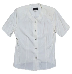 Blusa para mujer vintage de la colección Carol Anderson blanca manga corta con botones delanteros - Imagen 1 de 4