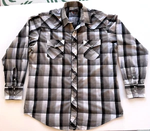 Roper Vintage Plaid Western Pearl Snap Long Sleeve Shirt Men’s XL Embroidered - Picture 1 of 7