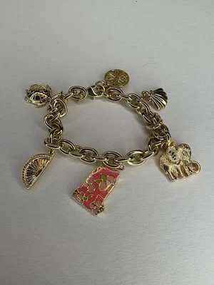 LILLY PULITZER "Oh Shift!" Goldtone 8” Charm BRACELET - Image 1 of 4