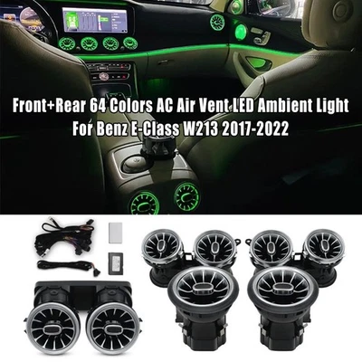 For Mercedes Benz W213 E400 E63 E300 64 Color LED AC Air Vent Ambient Light Set - Image 1 of 4