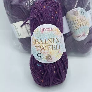 5 madejas de hilo de lana de tweed Tivoli Bainin descontinuadas Difíciles de encontrar Irlanda tweed púrpura - Imagen 1 de 5