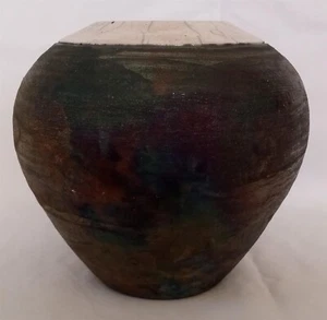 Jarrón de cerámica vintage Raku firmado Clayton Studio cerámica artística - Imagen 1 de 4