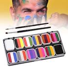 Face Body Paint Palette W/ 2 Brush Water based Painting Supplies Vibrant Colors