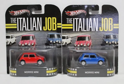 Hot Wheels Retro Entertainment The Italian Job, Blue and Red Morris Mini (Lot-2) - Image 1 of 4