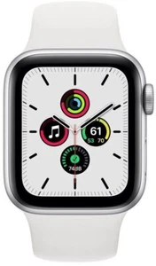 Apple Watch SE [GPS, inkl. Sportarmband weiß] 40mm Aluminiumgehäuse silber - Bild 1 von 2
