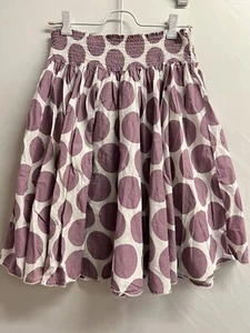 Mini Boden Purple White Polka Dot Skirt Size S Stretch casual euc - Picture 1 of 7