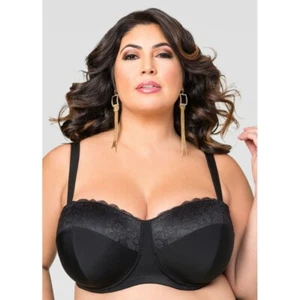 Ashley Stewart 16680 Convertible Butterfly Multiway Bra Black Underwire 46DD - Picture 1 of 11