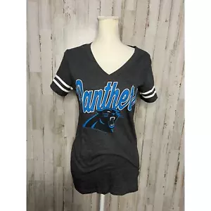 Carolina Panthers T-Shirt Donna Scollo a V Grigio Taglia S Abbigliamento NFL - Foto 1 di 5
