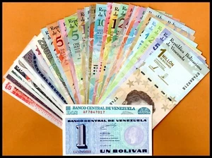 Venezuela UNC Ultra Set Bs 1-2000 Old Family-BsF 2-100000 + BsS 2-1000000 Lot 37 - Picture 1 of 4