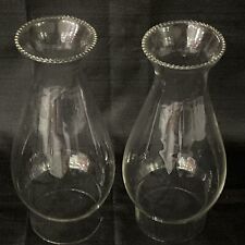 Vintage Beaded 2-7/8”Fitter x 8-3/4”T Hurricane Kerosene Oil Chimney Lamp Shades