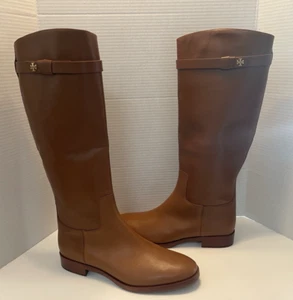 NEU OHNE ETIKETT TORY BURCH EVERLY STRAP REITSTIEFEL STIEFEL SIERRA HELLBRAUN GRÖSSE 10,5 - Bild 1 von 12