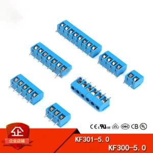 KF300 KF301 PCB Terminal Block Screw Connectors 5.0mm Pitch 2 3 Pin Blue - Picture 1 of 6