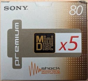 Sony Premium Minidiscs - 80 Min, 5er Pack (Stoßdämpfungsmechanismus) (MDW80PR) - Bild 1 von 2