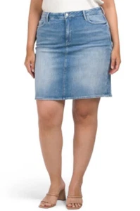 NYDJ Plus Denim 5 Taschen Rock mit Reißverschluss und Knopfverschluss sehr süß, 2 links - Bild 1 von 5