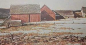 Old New England Barn Farm Buildings 1970s print by Eric Sloane - Picture 1 of 1