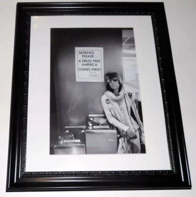 Large Framed Keith Richards "Drug Free" '72 Tour Picture Rolling Stones 24"x20" - Image 1 of 3