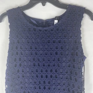 Chico’s Black Label Crochet Dress Navy Blue Sz 0 Knee Length Sleeveless - Bild 1 von 7