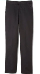 French Toast Black Size 16 Boys Flat Front Relaxed Pants - Picture 1 of 8